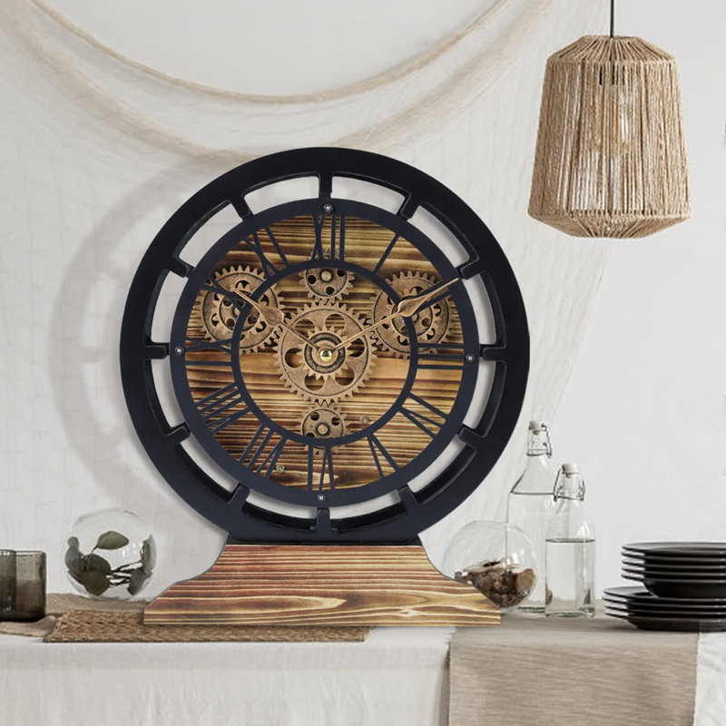 Small Wooden Black Wall Clock