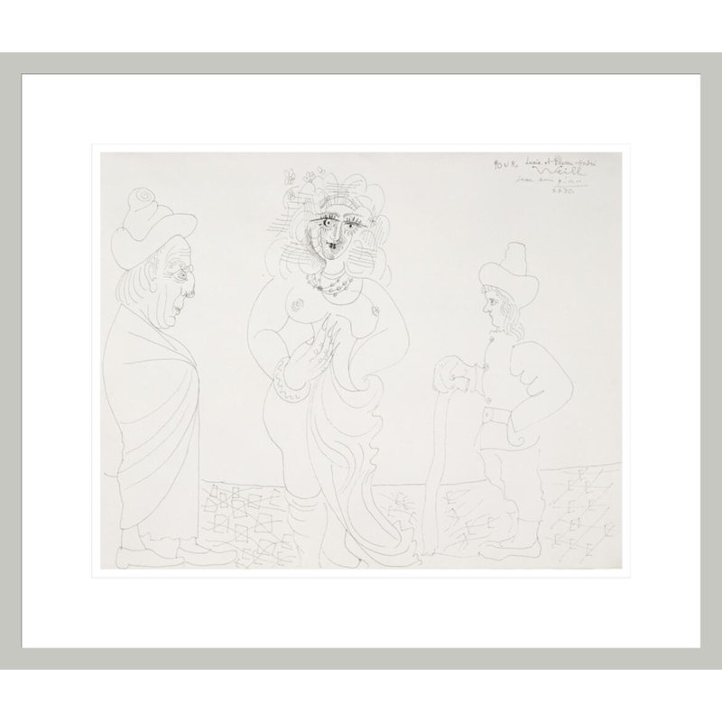 Odalisque admirée par un vieil homme et un jeune par Pablo Picasso, impression giclée encadrée, 17.75" H x 20.76" W