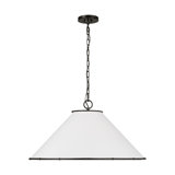 Alexa Hampton Aldric 2 Light Dining Room Pendant With Silk Screen White Inside Clear Outside Shade