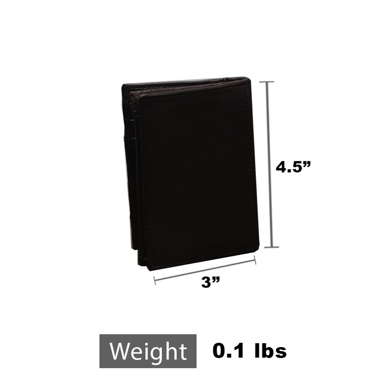 Porte-cartes en cuir | Pliable mince - brun, Brun