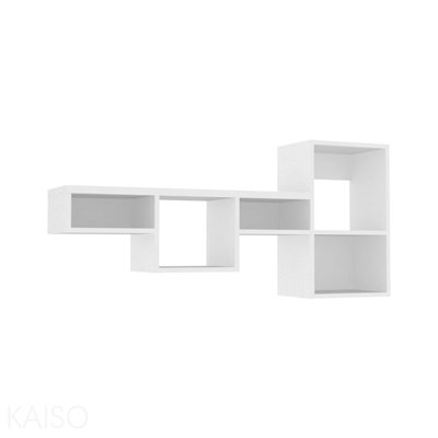 47" Wide 7-Tier Wall Shelf, Cube Shelf Modular Shelf For Living Room, Home Office, Bedroom White