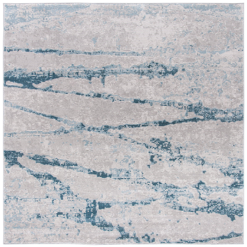 Meadow 500 Performance Abstract Rug, Square 6'7"