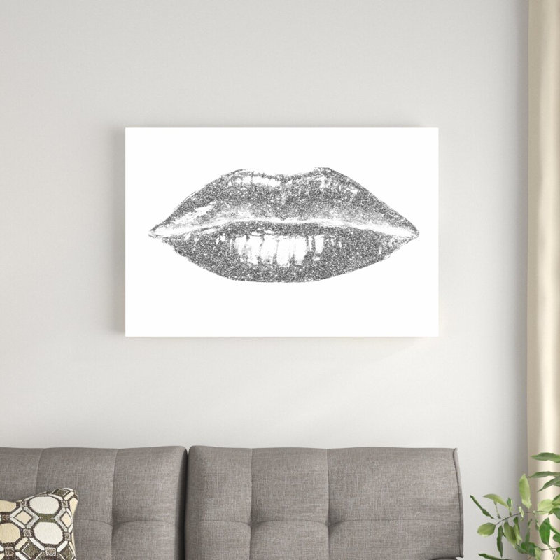 «Glitter Lips I» par Studio W - impression sur toile tendue, H 24 po x l 36 po