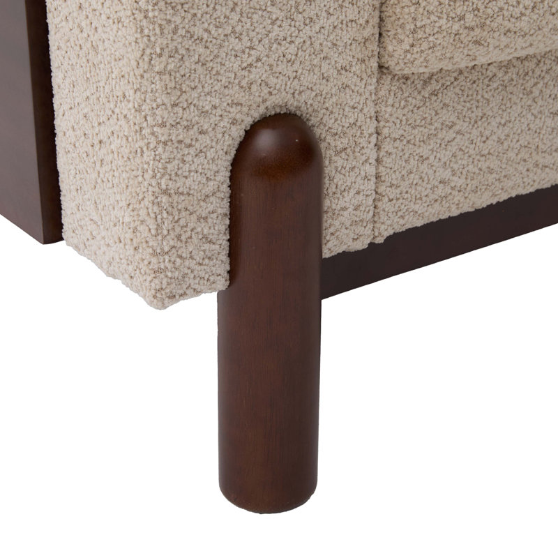 Canapé rembourré 3 places 83,5 po 83,5 po, Beige bouclé