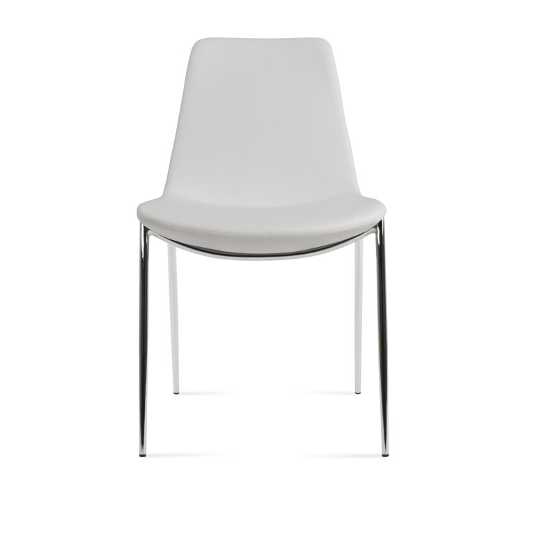 Eiffel Classy Dining Chair, Chrome, White