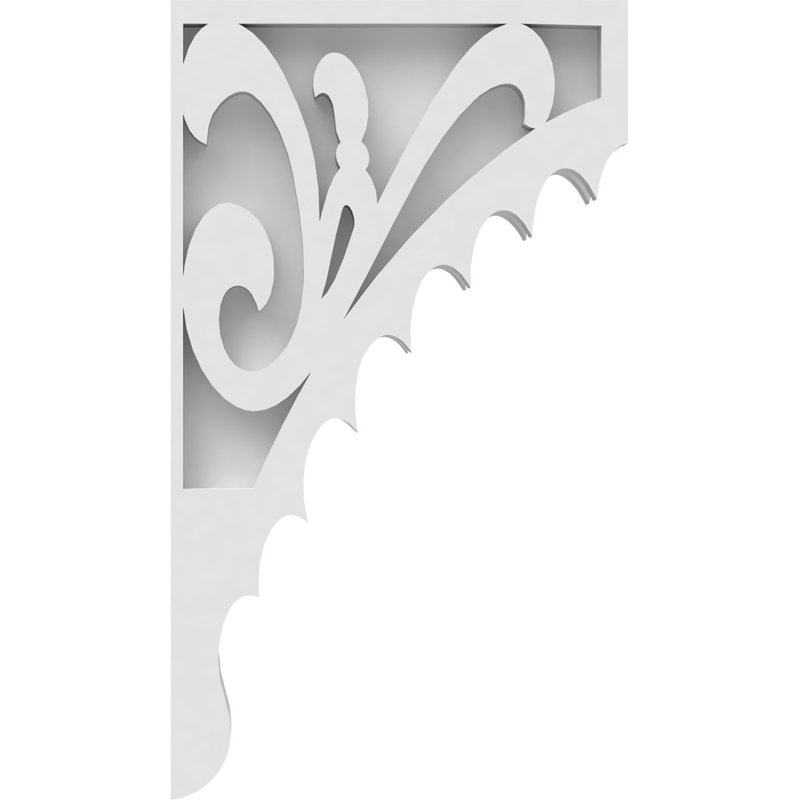 1 7/8"W X 8"D X 14"H Genova Architectural Grade PVC Corbel, 14" H x 8" W x 1.875" D, PVC