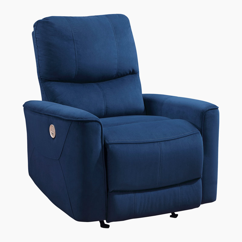 Dille 35" Modern & Contemporary Velvet Fabric Power Rocker Reclining Chair with Gentle Rocking Motion & One-Touch Power Control