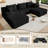 107" U-Shape Cloud Couch, Modern Modular Sectional Boneless Cloud Couch for Living Room, Deep Seat Sleeper Chaise Longue for Living Room, No Assembly Required-343318312