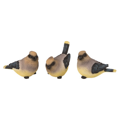 Ensemble de 3 oiseaux magnifiques en résine