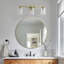 Luminaire de salle de bain moderne à 3 lumières en métal avec verre givré à intensité variable de 24 po Renley-282919747
