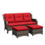 73'' Wide Wicker Patio Sofa with Cushions-1286234747
