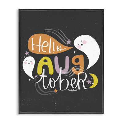 «Hello Augtober with Ghost», estampe numérique, design par Mandy Ford Art + Illustration