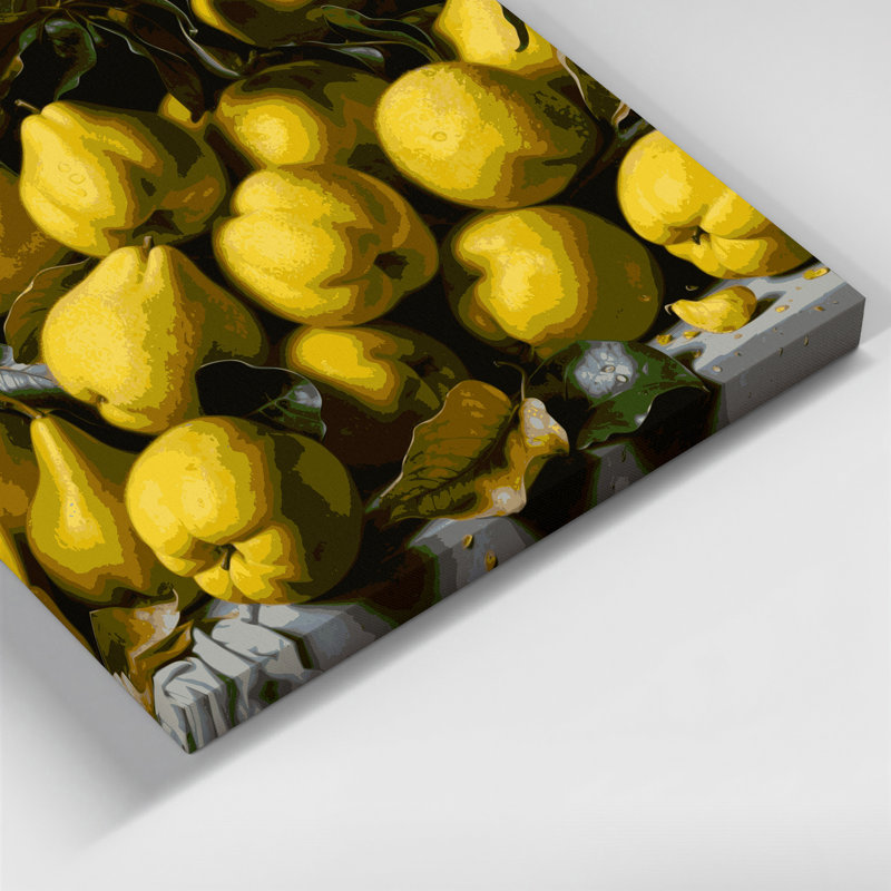 Fruit, coing brun, art mural sur toile, H 20 po x l 30 po
