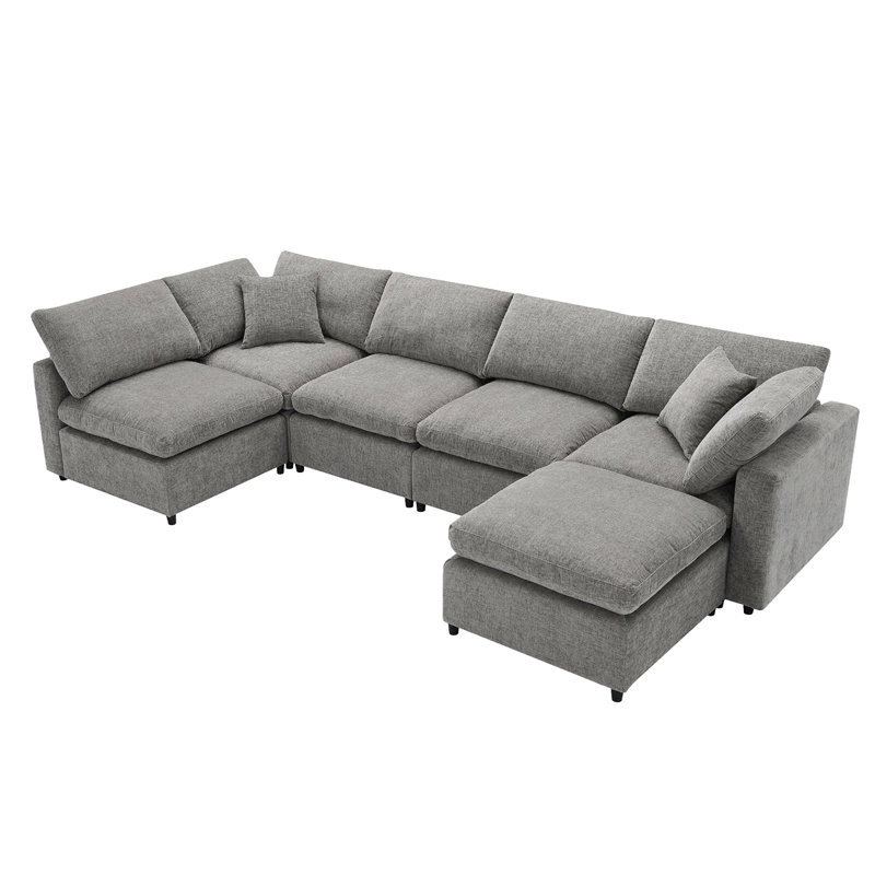 Canapé-lit modulaire 130 * 65 ", Gris chenille