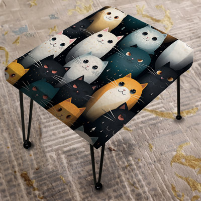 Mcgaw - Playful Felines Wallpaper For Kids - Animal Print Rectangle Ottoman