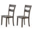 Ensemble de salle à manger 7 pièces Table rectangulaire transitionnelle - base en bois, chaises à dossier échelle, finition grise, salle à manger en bois