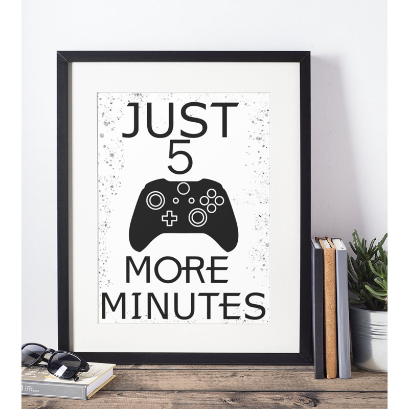 5 More Minutes Gaming Controller Framed Print - Single Picture Frame Print