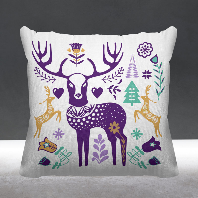 Coussin décoratif intérieur / extérieur Scandinavian Christmas, Mauve, L 19 po x H 19 po