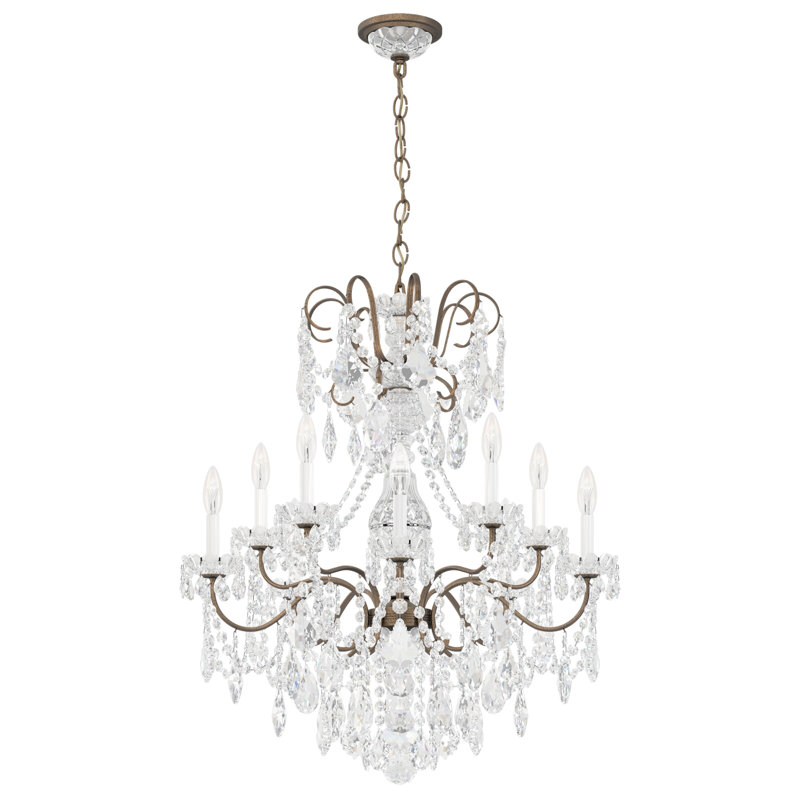 New Orleans 10 - Light Chandelier, Black Pearl, Clear Heritage