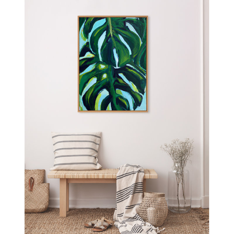 Sylvie Blank Framed Canvas, 38" H x 28" W, Beaded Natural