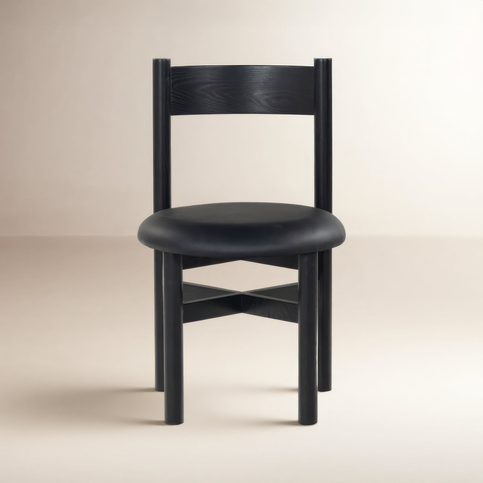 Zoyah Genuine Leather Dining Chair, Black