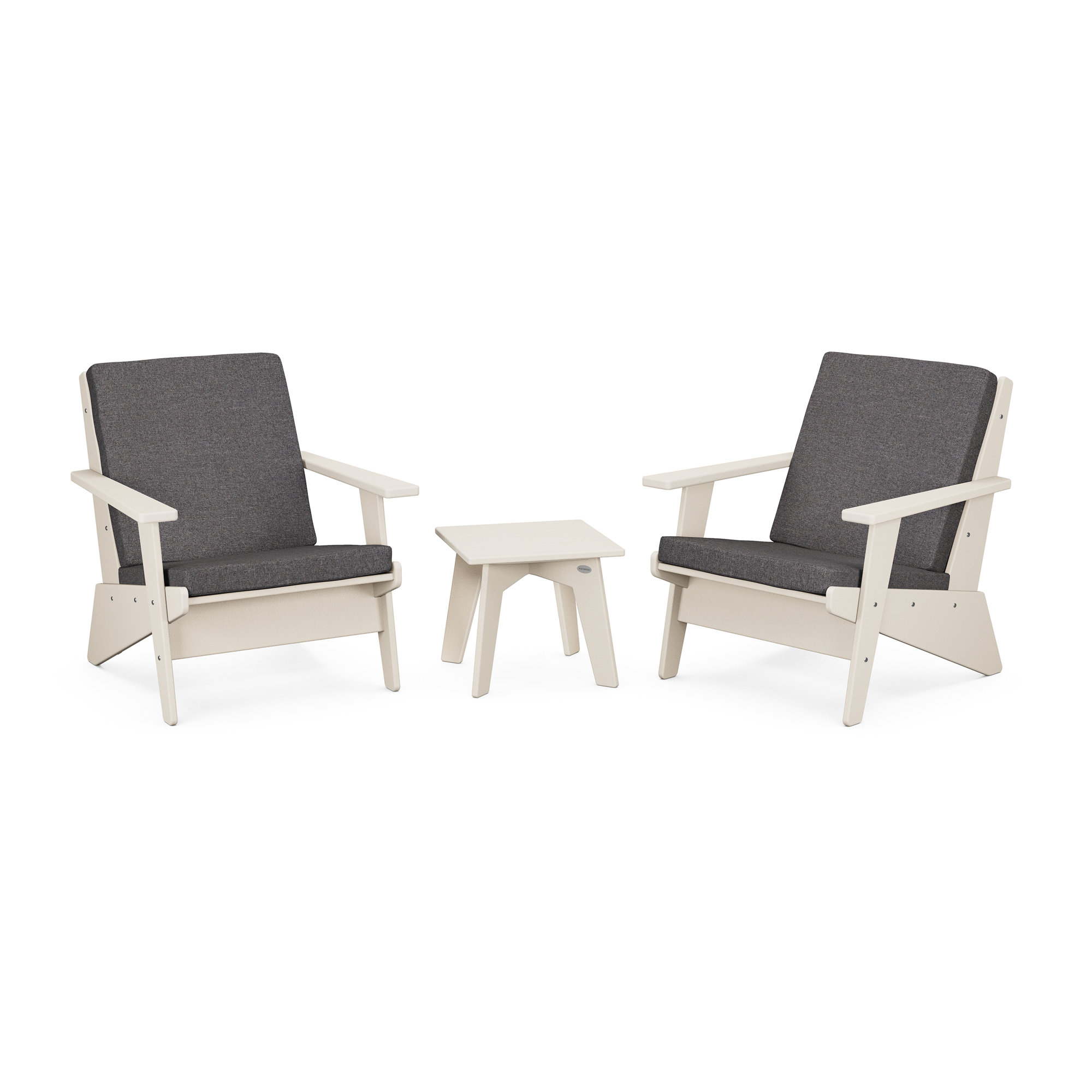 Riviera Modern Lounge 3-Piece Set, Sand, Ash Charcoal
