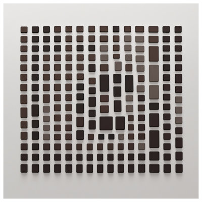 Tapisserie murale brune à motif de grille rectangulaire - Décoration murale rectangulaire