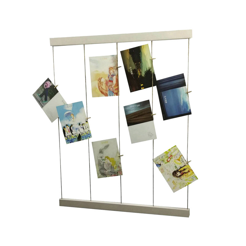 White Photo Display, DIY Picture Frames Collage Set Includes Picture Hanging Wire Twine Cords