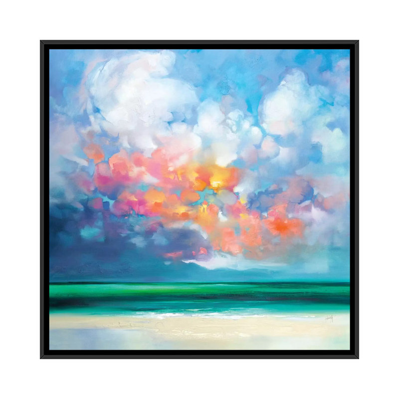«Gulf Stream Green» par Scott Naismith - reproduction d'art, 37" H x 37" W x1.5" D, Pas de tapis, Black Frame
