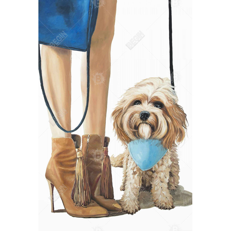Chien Cavoodle tendance - toile beige