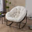 Wicker Rocking Chair With Metal Frame-378939327