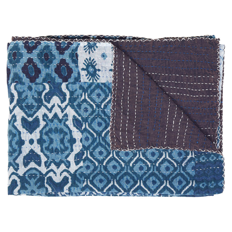 Jeté en coton Kantha