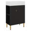 21.6'' Freestanding Bathroom Vanity And Sink Combo, Floor Stand Bathroom Vanities Set With Left Side Storage, Metal Legs-115165614