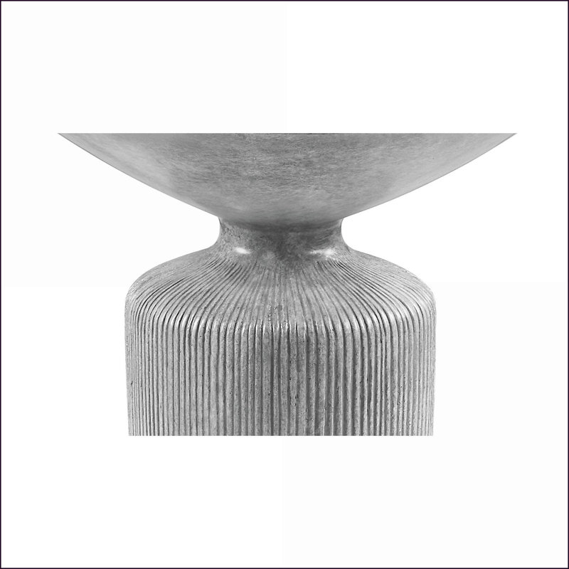 Table basse en fibre de béton gris patiné avec base piédestal - utilisation intérieure / extérieure durable
