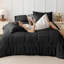 Ensemble d'édredon ultra-doux - Lit noir dans un sac avec édredon en duvet synthétique, draps, taies d'oreiller et taies décoratives, certifié OEKO-TEX, 7 pièces