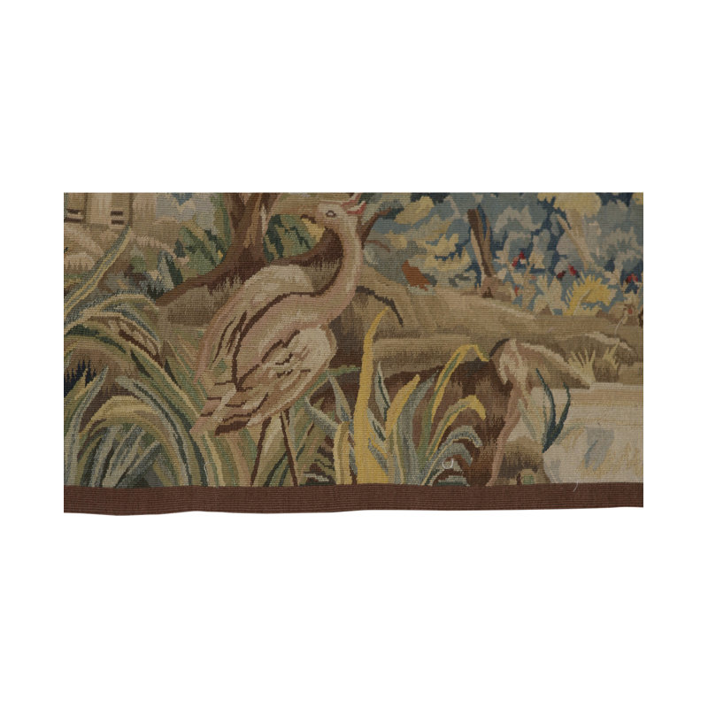 Tapis vert / beige noué à la main de haute qualité