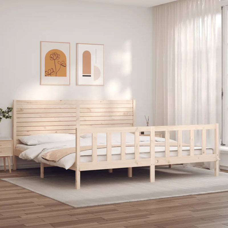 Bed Frame with Headboard, Super King (6'), Natural