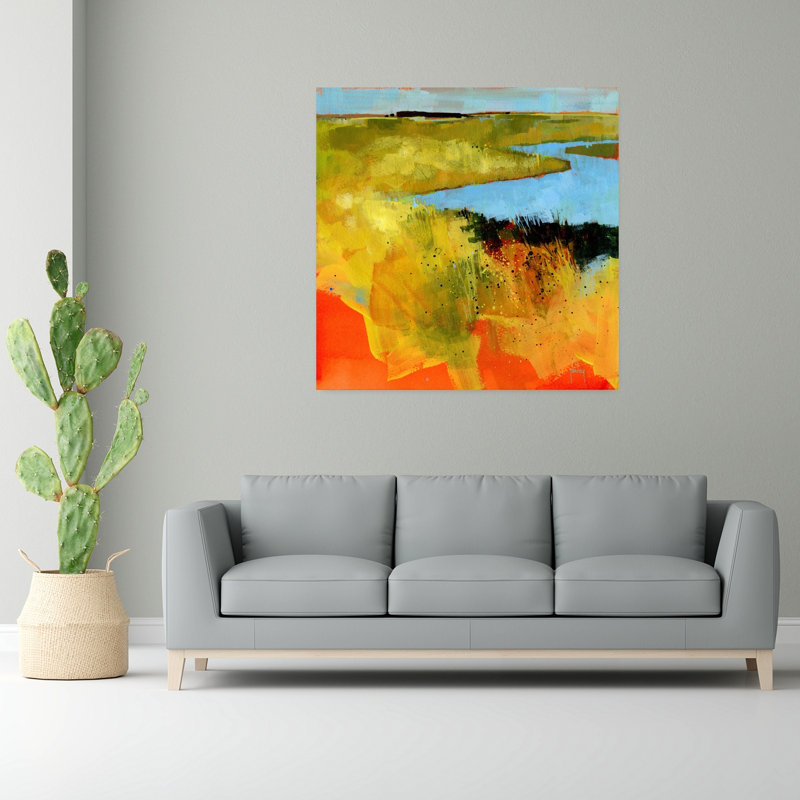 Backwaters, paysage abstrait contemporain, art naturel, H 48 po x l 48 po