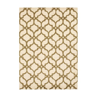 Ophelia Stylish Ivory Hand Tufted Wool Contemporary Transitional Area Rug