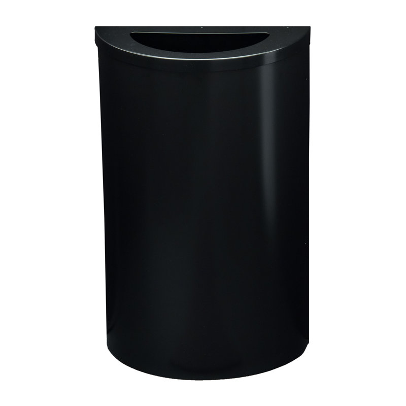 Steel Open Kitchen Trash Can, Black, 14, 30" H x 18" W x 9" D