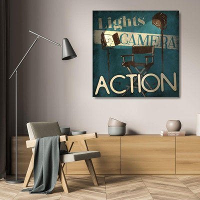 Lark Manor™ Grey, Jace Gallery Wrapped Canvas Art Titled: Lights Camera Action