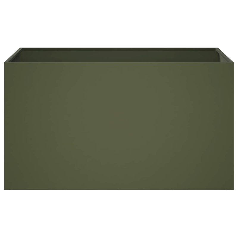 Planter, 50cm H x 100cm W x 50cm D, Olive Green, 2