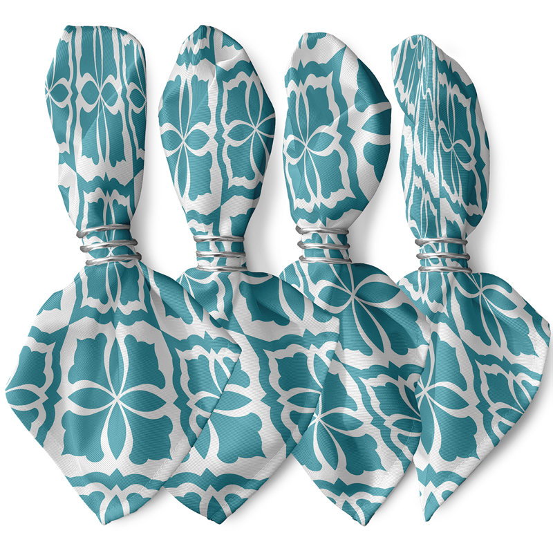 Serviette 22 "Rosas, Turquoise