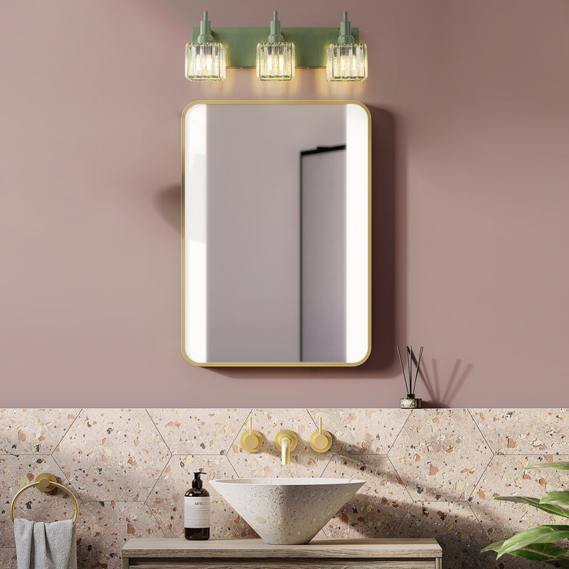 Taevion Dimmable Vanity Light, 3 Lights, Green