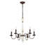 Luminaire suspendu rétro blanc et rouille avec luminaire suspendu 6 lumières (E12 sans ampoule incluse) pour salle à manger, vestibule, cuisine, chambre à coucher, salon, salle de conférence, bureau à domicile