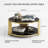 Modern Luxury 31.5" Round Coffee Table, 2-Tire Gold Stainless Steel Frame and Tempered Glass Top-1629957859