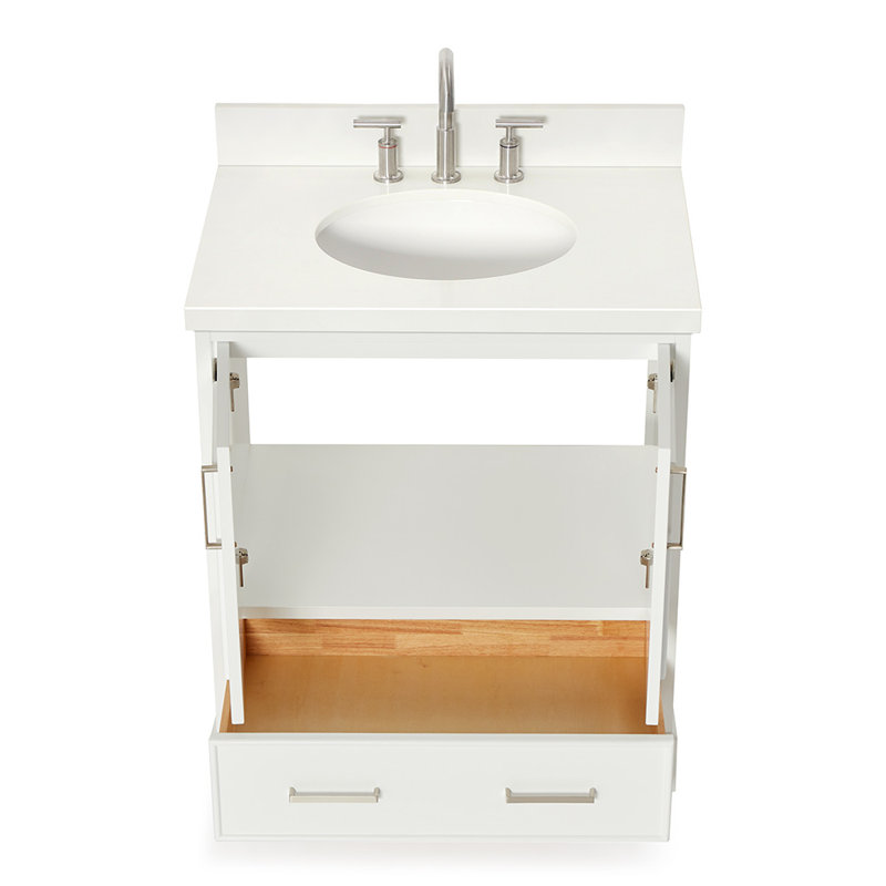Meuble-lavabo simple avec plateau Abshire 31, Blanc