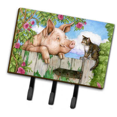 Metal Wall Organizer with Key Hooks