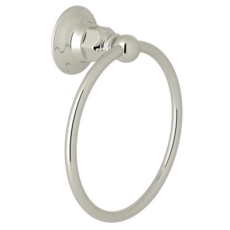 Country Bath Towel Ring, Polished Nickel