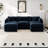 Modern Chenille Loveseat Sofa Couch With Ottoman-1360277067-1360277079